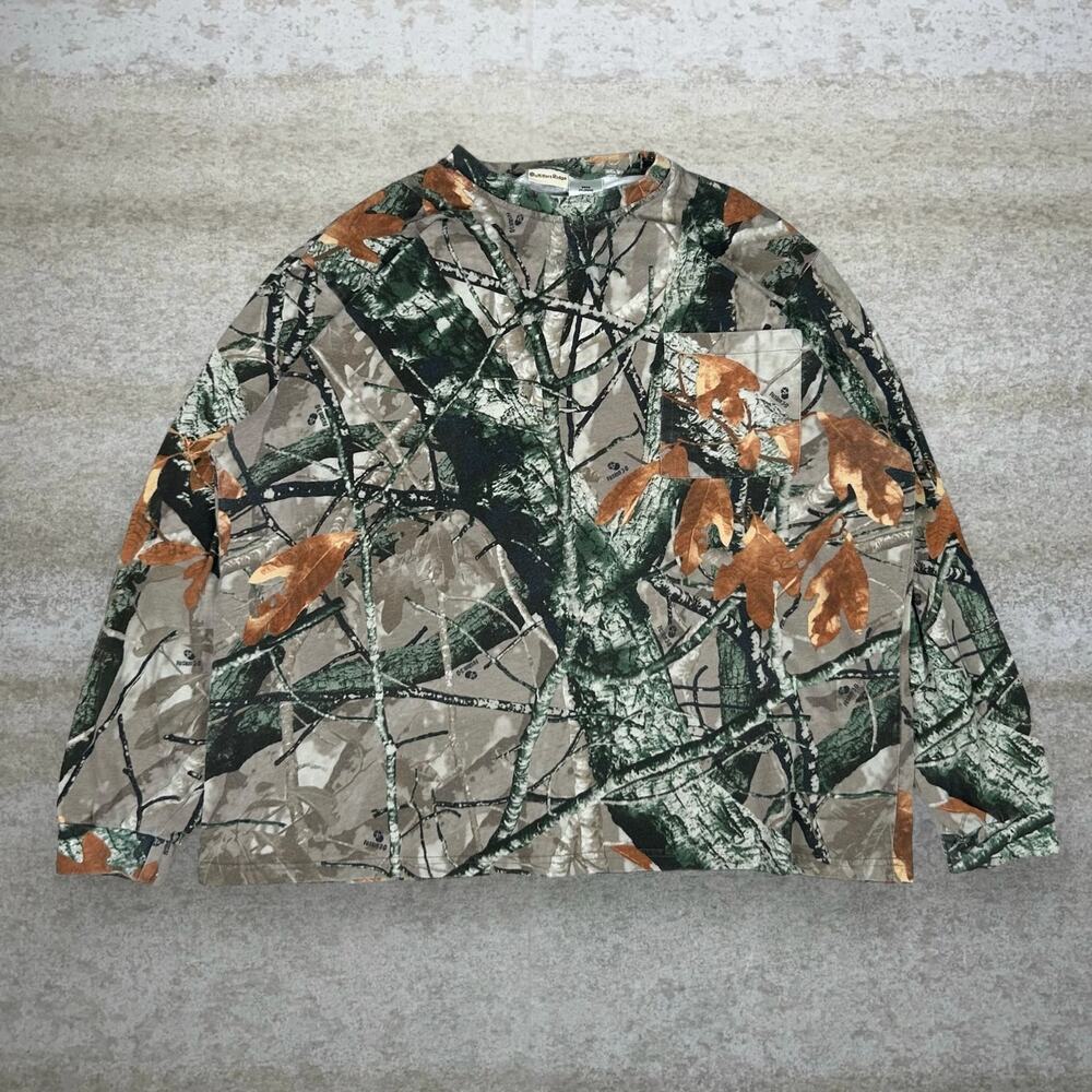 Vintage 90s Fusion Hunting Camo Shirt Mens 2XL Woodland Outfitters Long Sleeve